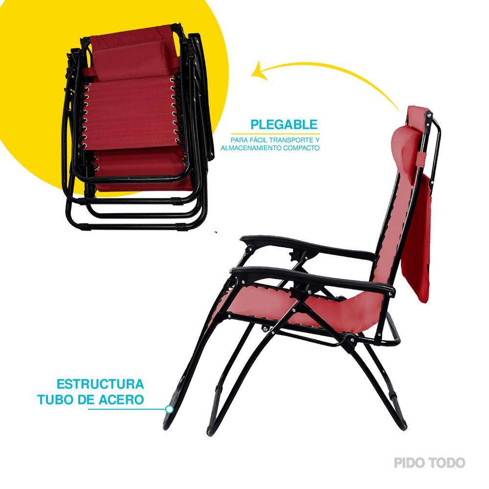 Foto 8 pulgar | Camastro Plegable Elly Decor con Sombrilla color Vino