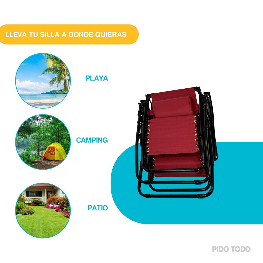Foto 9 pulgar | Camastro Plegable Elly Decor con Sombrilla color Vino