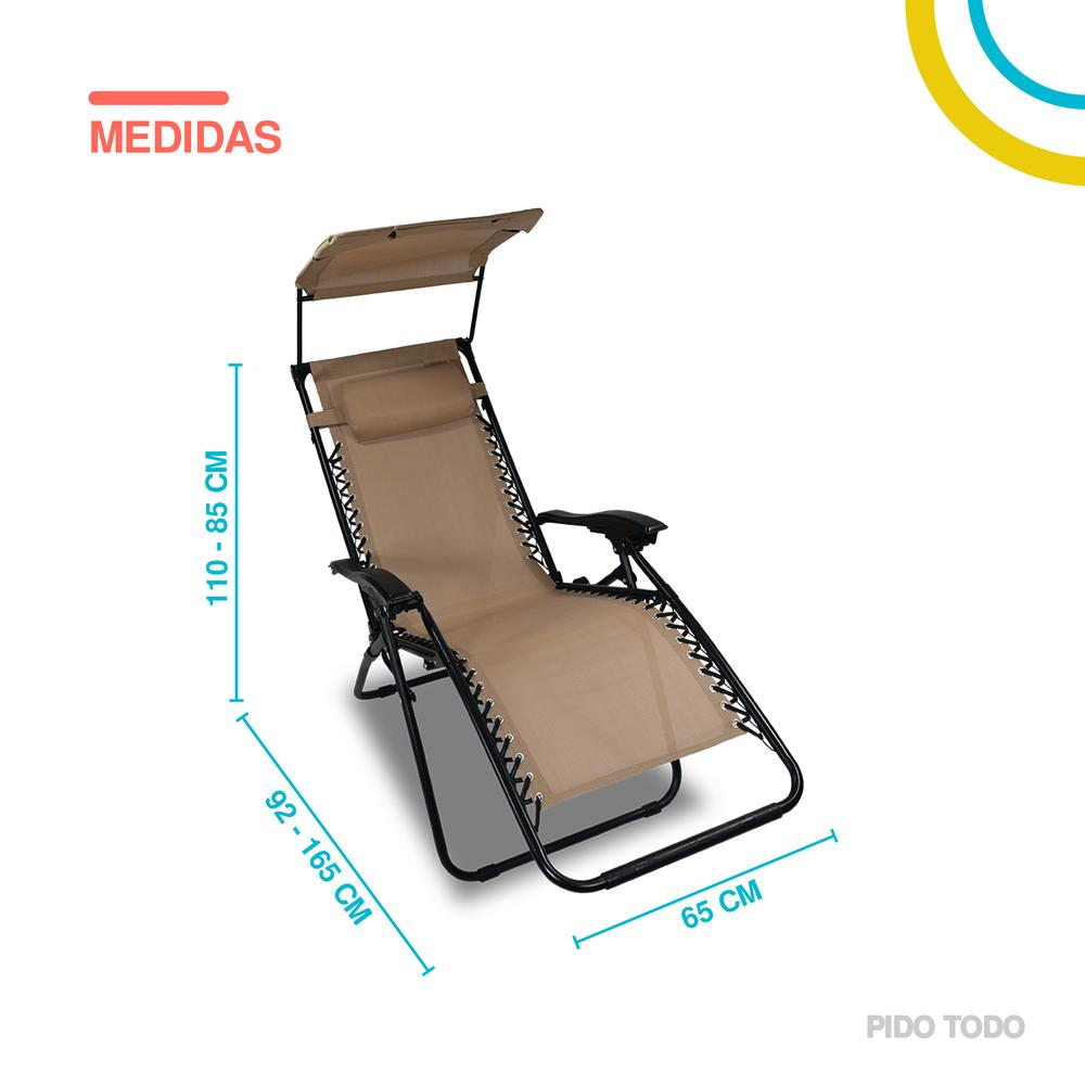 Foto 2 | Camastro Plegable Elly Decor con Sombrilla