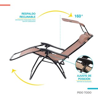 Foto 6 | Camastro Plegable Elly Decor con Sombrilla