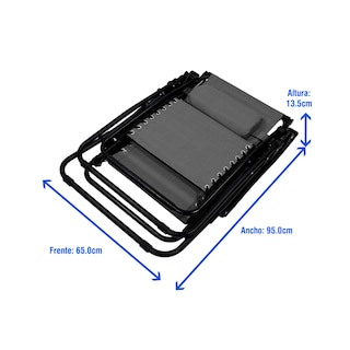 Foto 4 | Set De 2 Sillas Tipo Camastro Plegable Tecnologia Gravedad Cero Reclinable