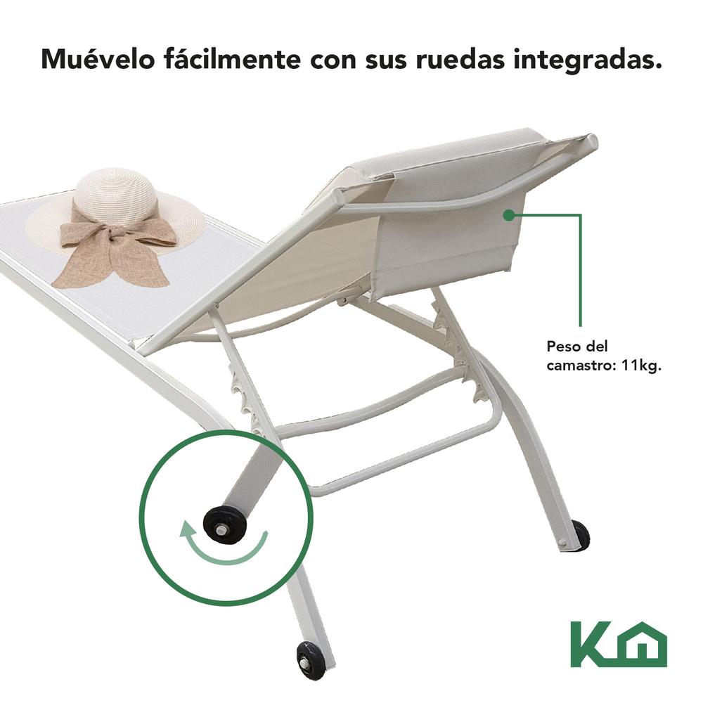 Foto 5 pulgar | Camastro Exterior Textileno Reclinable Silla De Playa Jardin