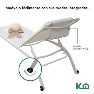 Foto 4 | Camastro Exterior Textileno Reclinable Silla De Playa Jardin