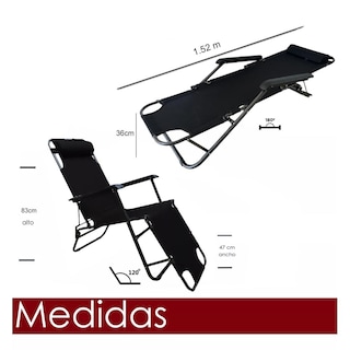Foto 5 | 4 Sillas Camastro Plegable Reclinable Jardín Playa Alberca