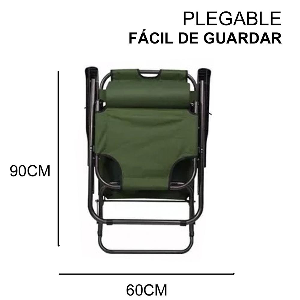Foto 7 pulgar | 4 Sillas Camastro Plegable Reclinable Jardín Playa Alberca