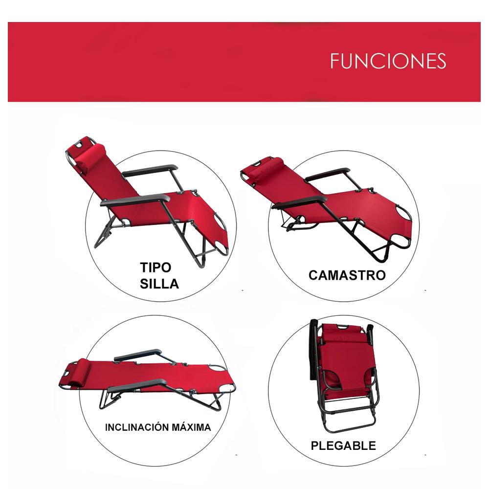 Foto 3 pulgar | Silla Plegable Tipo Camastro Reclinable Cjr