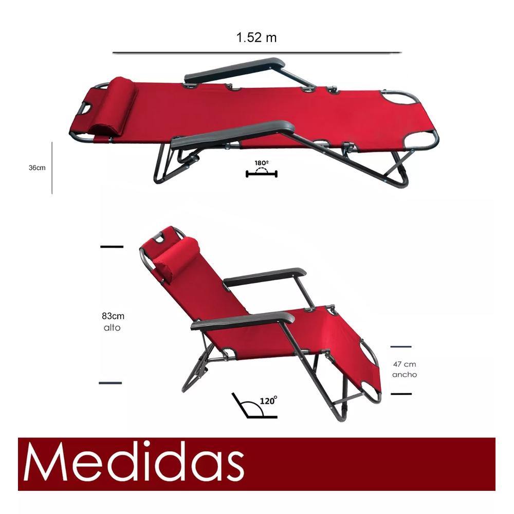 Foto 5 pulgar | Silla Plegable Tipo Camastro Reclinable Cjr
