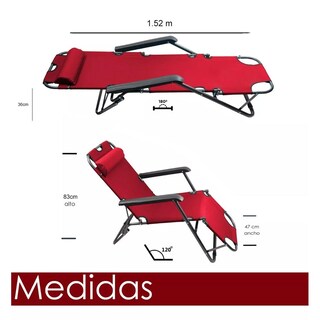 Foto 4 | Silla Plegable Tipo Camastro Reclinable Cjr