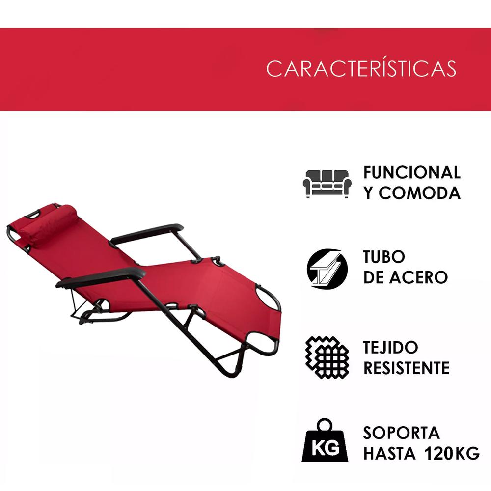 Foto 6 pulgar | Silla Plegable Tipo Camastro Reclinable Cjr