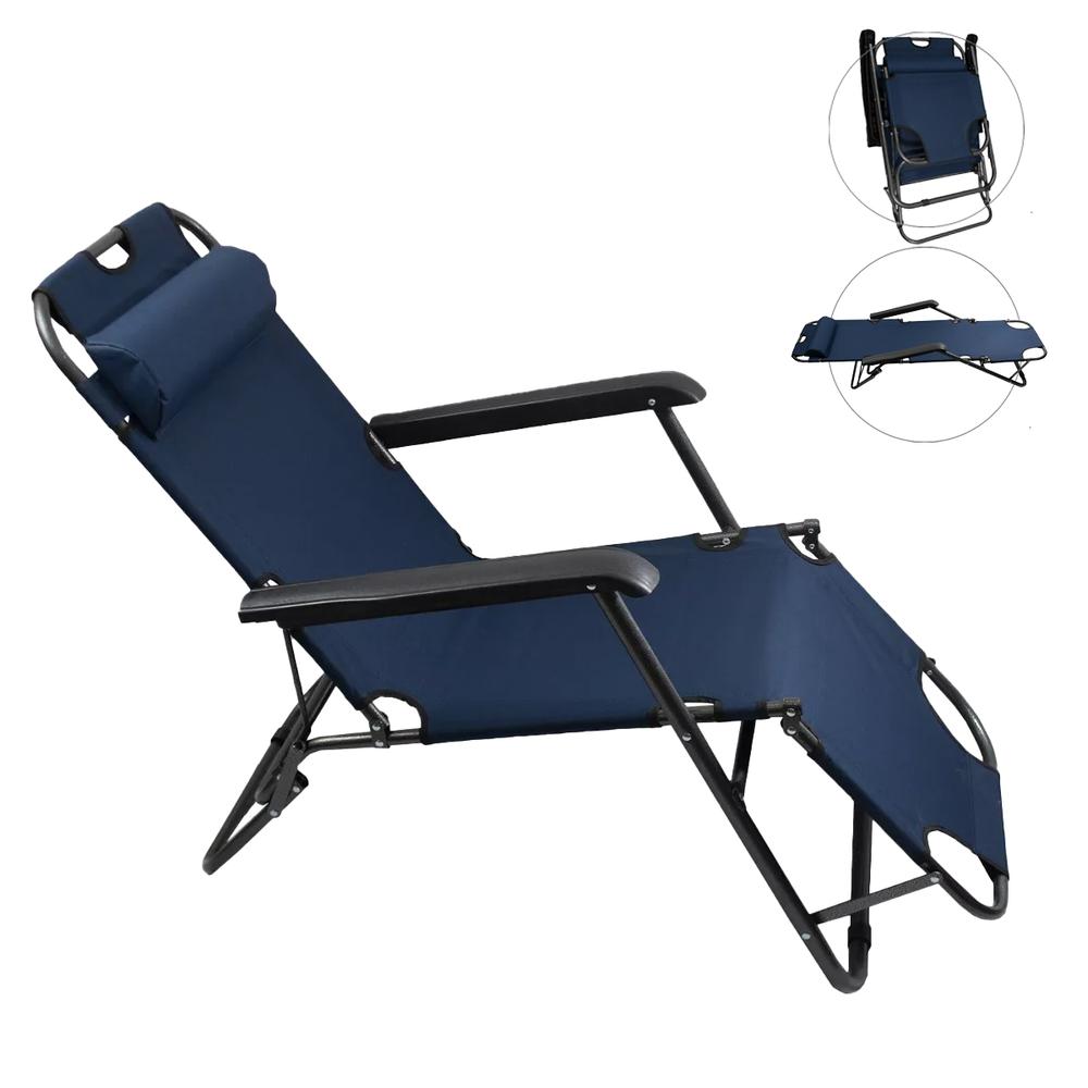 4 Sillas Camastro Plegable Reclinable Jardín Playa Alberca