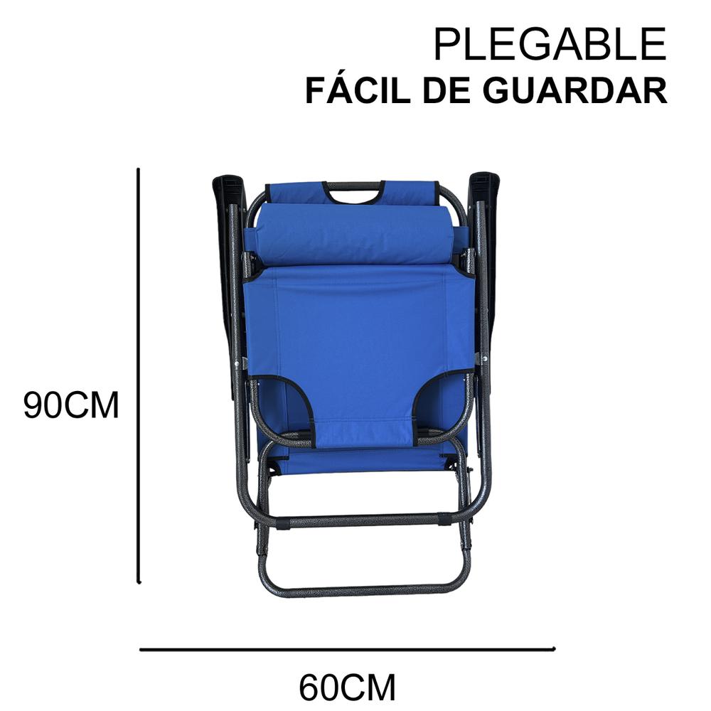 Foto 7 pulgar | 4 Sillas Camastro Plegable Reclinable Jardín Playa Alberca