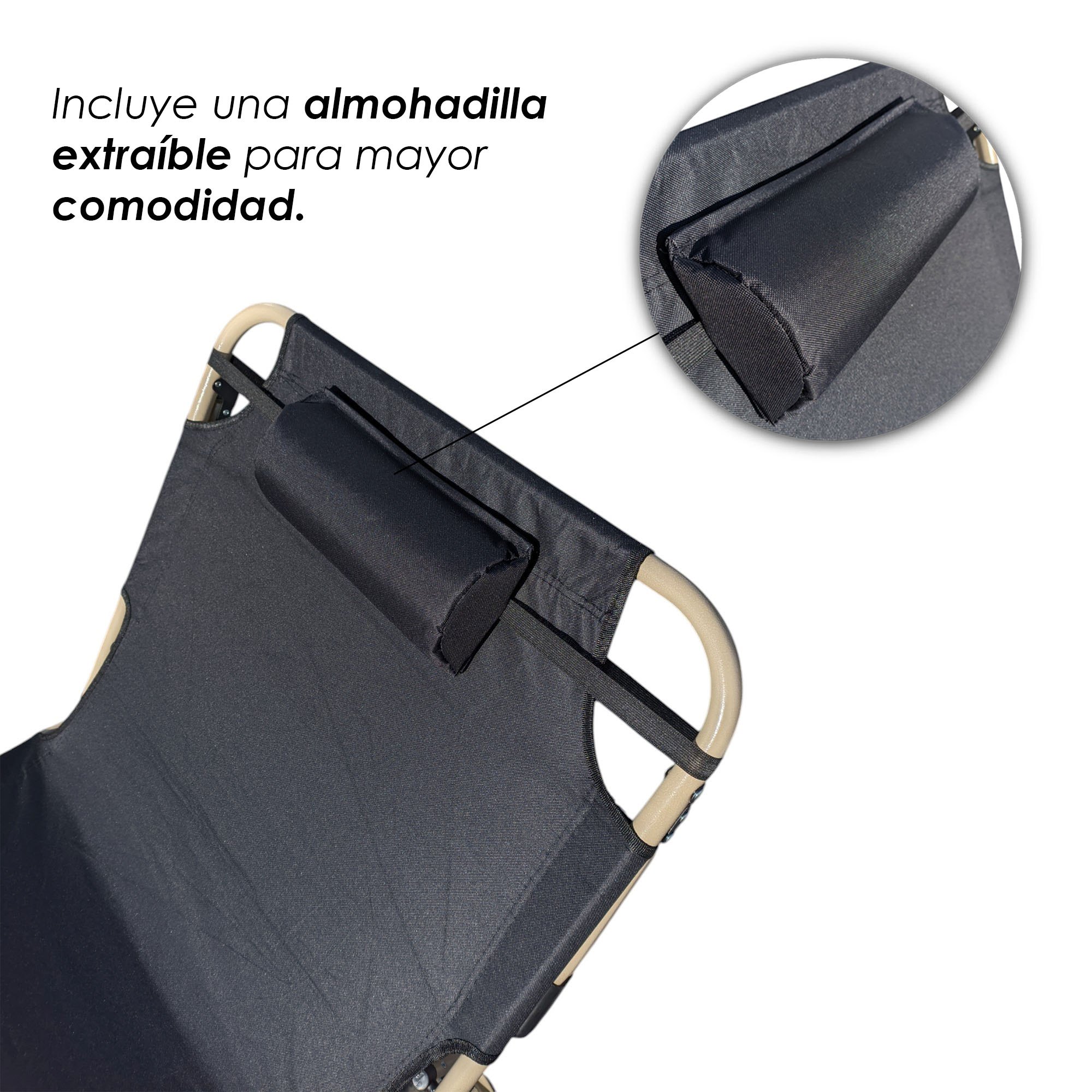 Foto 8 pulgar | Camastro Plegable de Playa Ilios Innova Negro