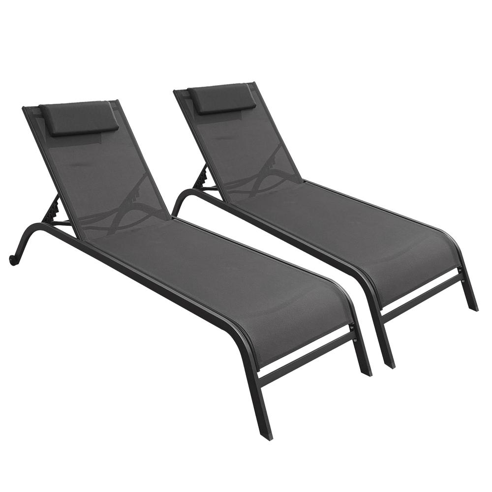 Foto 1 | Camastro Exterior 2pzs Reclinable Silla Playa Jardín Alberca
