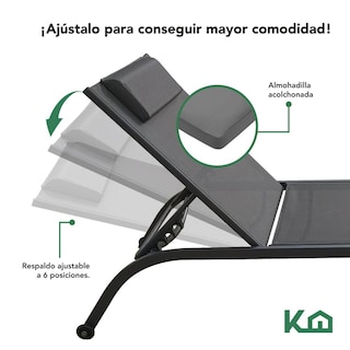 Foto 3 | Camastro Exterior 2pzs Reclinable Silla Playa Jardín Alberca