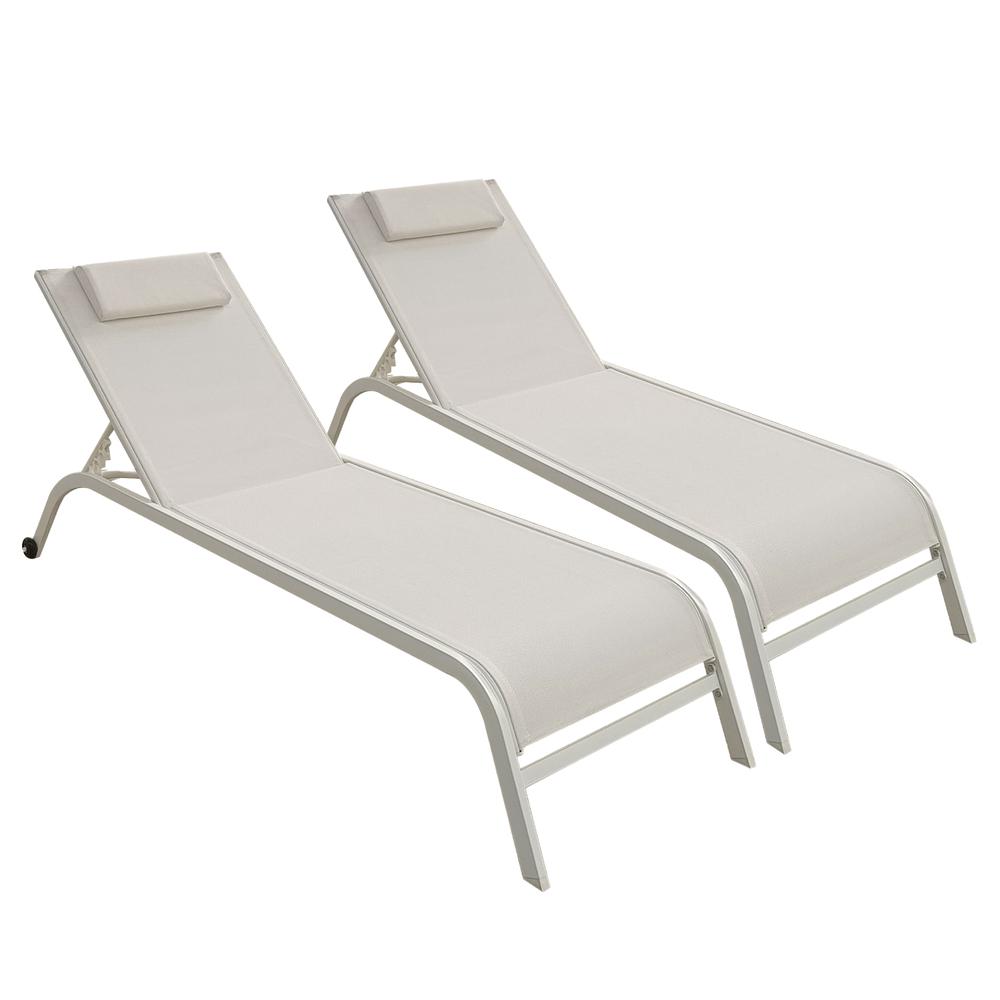 Foto 1 | Camastro Exterior 2pzs Reclinable Silla Playa Jardín Alberca
