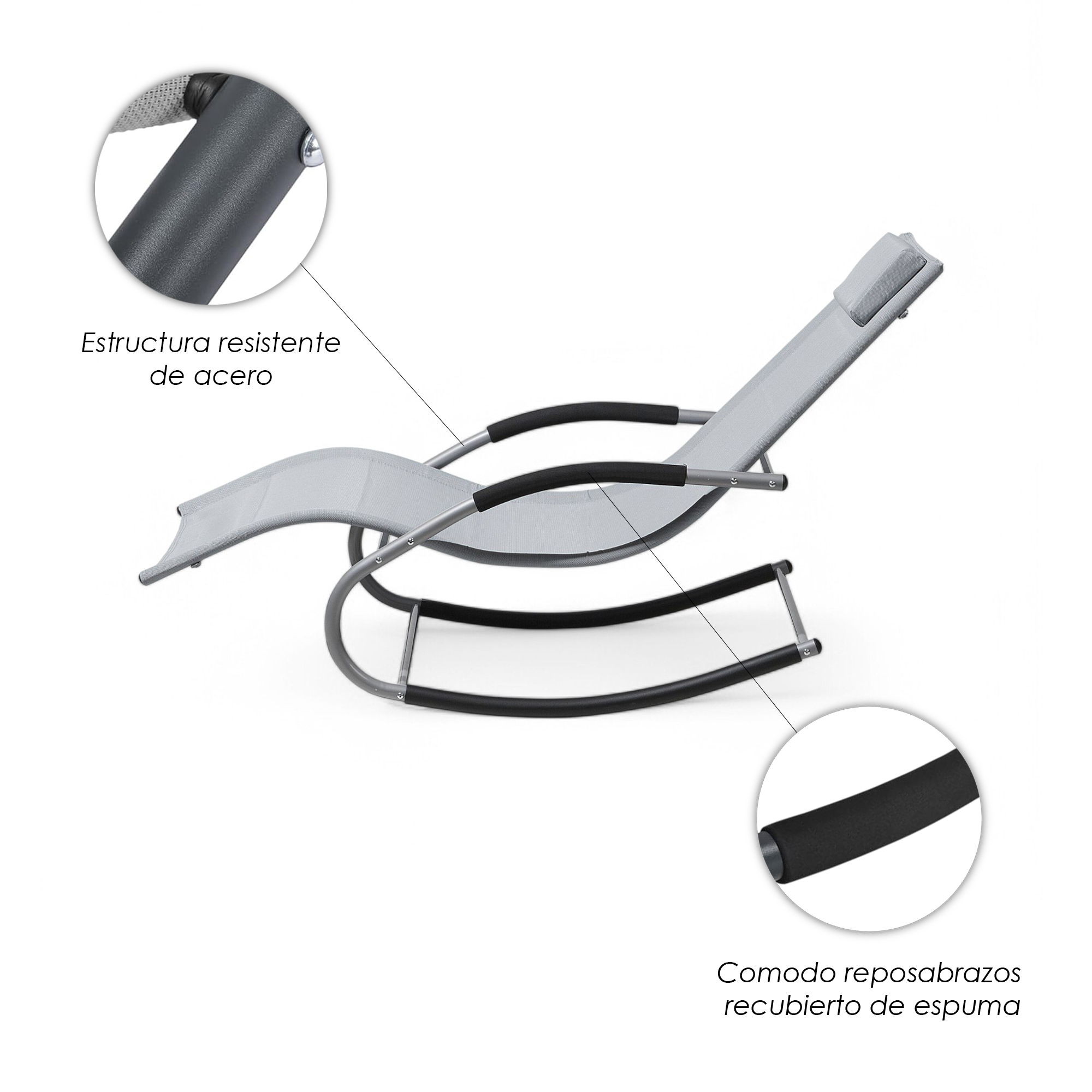 Foto 9 pulgar | Camastro Ilios Innova Mecedora de Jardín Reclinable Ergonómico