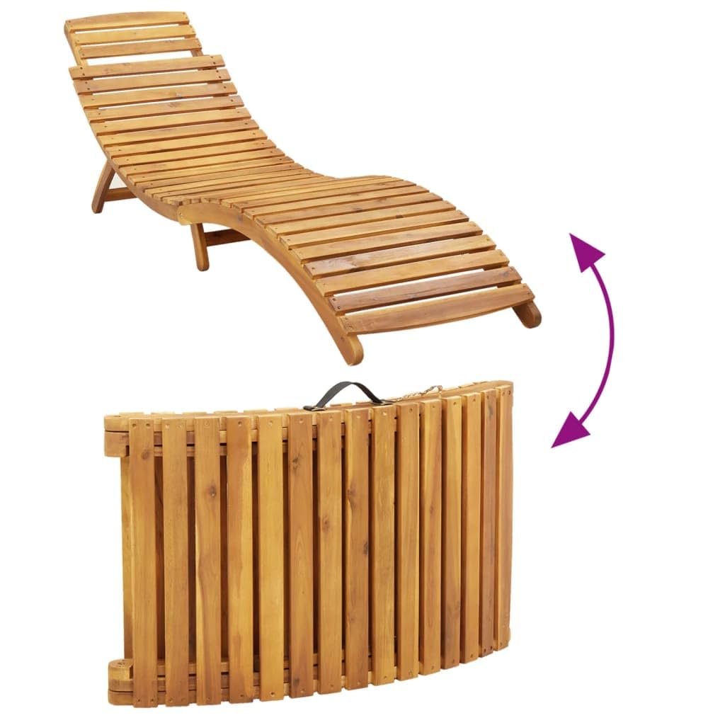 Foto 7 pulgar | Tumbona Vidaxl De Madera De Acacia Con Cojín, Color Topo, Para Exteriores - Venta Internacional.