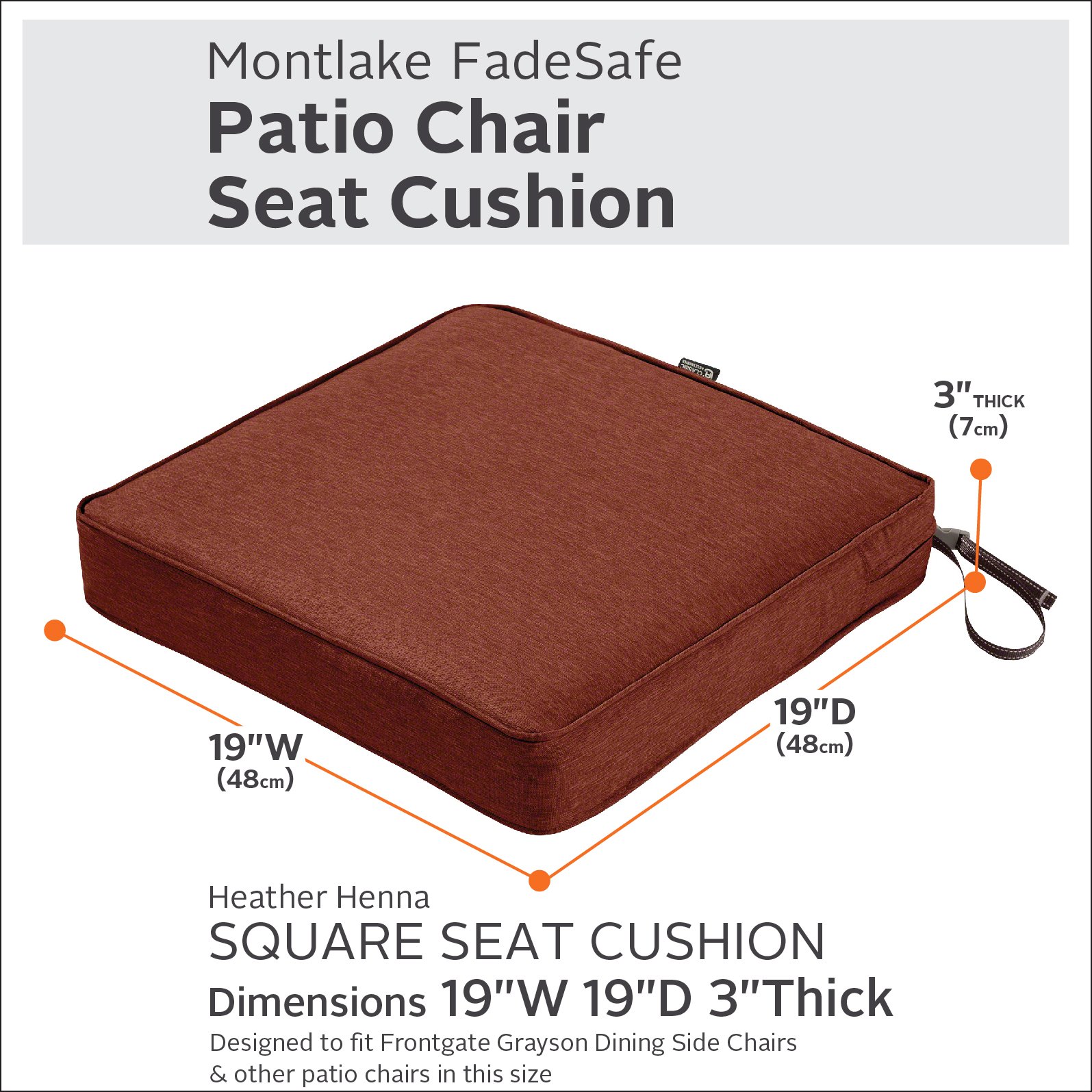 Foto 4 pulgar | Cojín De Asiento Exterior Classic Accessories Montlake 48x48 Cm - Venta Internacional.