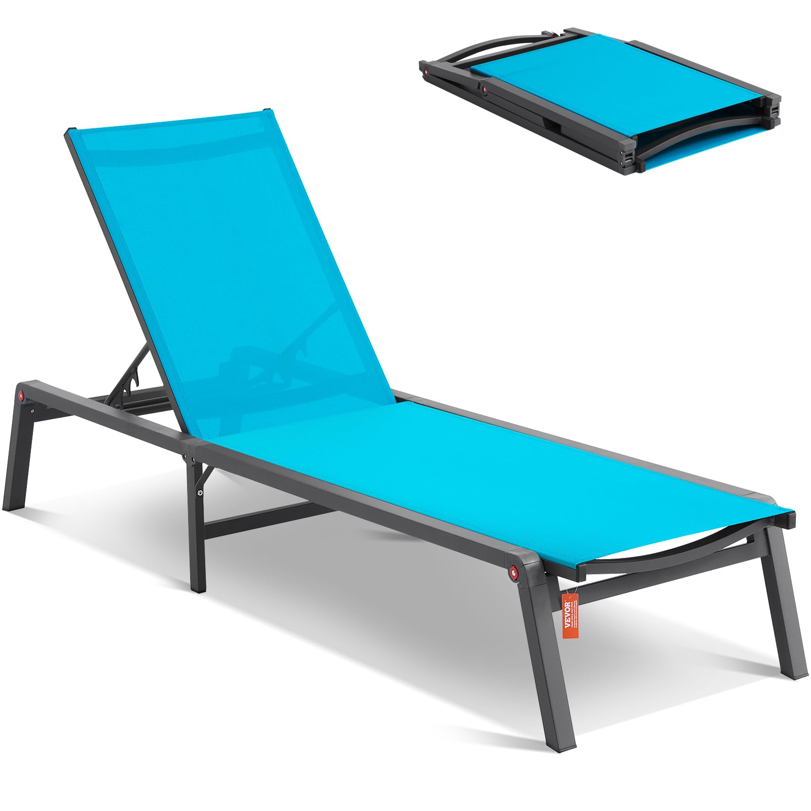 Tumbonas Vevor De Aluminio De 5 Posiciones, Color Azul, Para Exteriores - Venta Internacional.