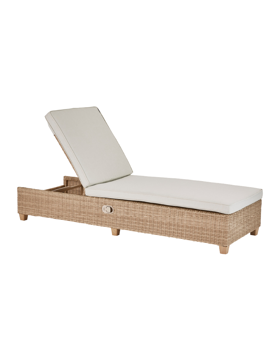 Naterial Camastro Reclinable Tipo Ratán De Aluminio Con Cojín Apto Para Exterior, Modelo Medena