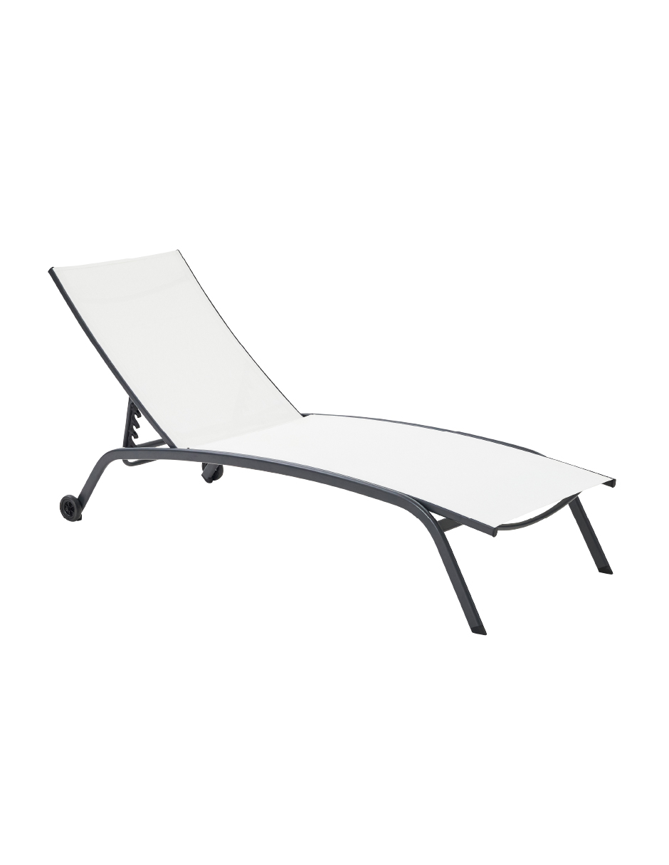 Naterial Camastro Reclinable De Textileno Y Acero Con Ruedas, Modelo Rivera