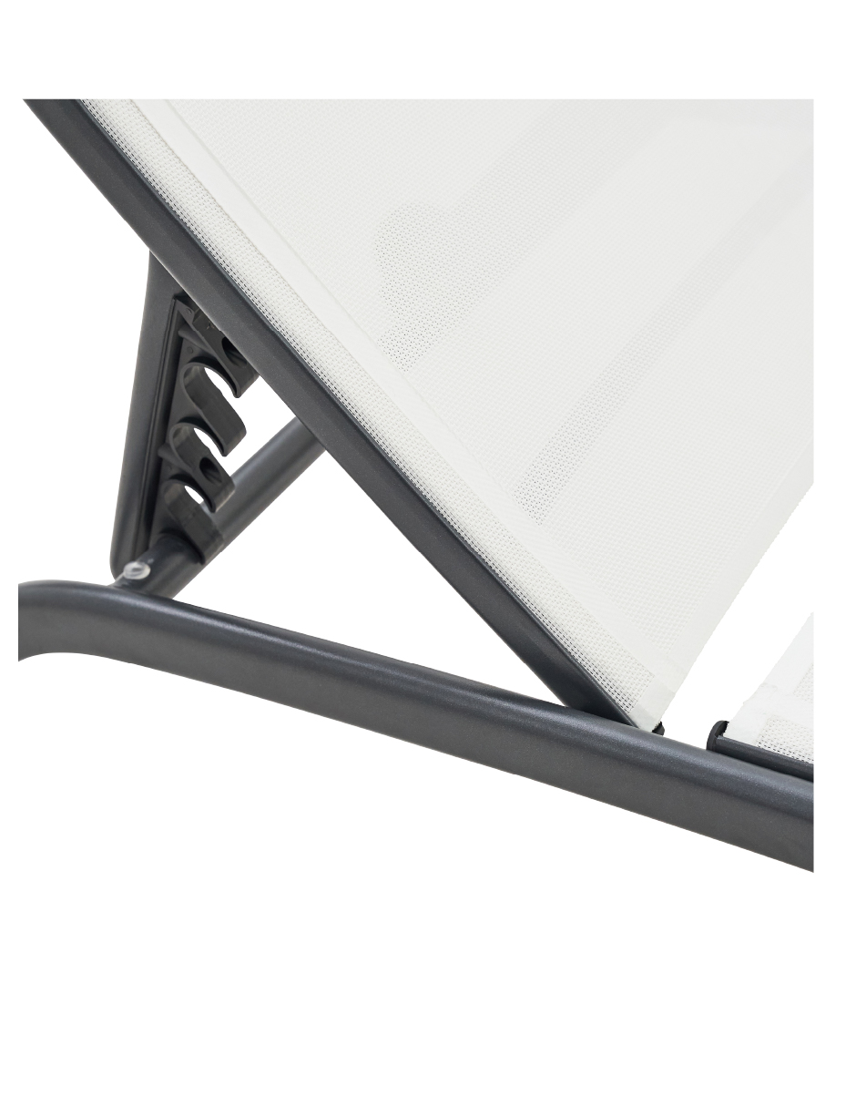 Foto 5 | Naterial Camastro Reclinable De Textileno Y Acero Con Ruedas, Modelo Rivera
