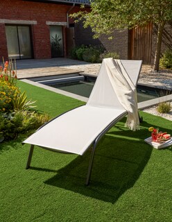 Foto 7 | Naterial Camastro Reclinable De Textileno Y Acero Con Ruedas, Modelo Rivera
