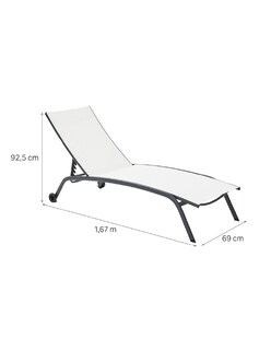 Foto 8 | Naterial Camastro Reclinable De Textileno Y Acero Con Ruedas, Modelo Rivera