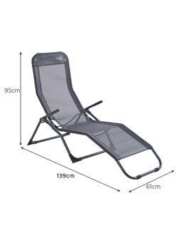 Foto 6 | Naterial Camastro Plegable De Acero Y Textileno 2 Posiciones Reclinable , Modelo Kroma