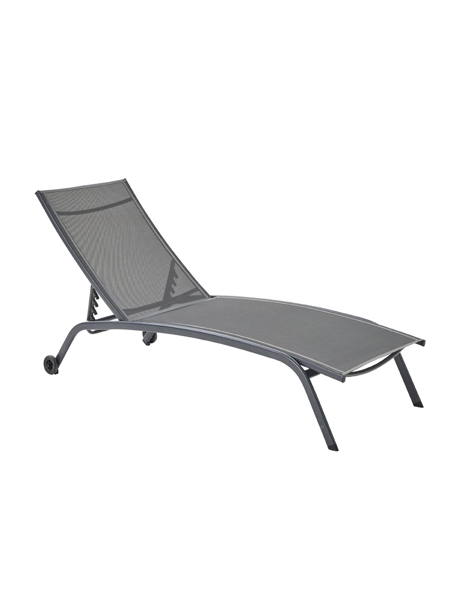Naterial Camastro Ajustable Apilable De Acero Y Malla Con Ruedas, Modelo Rivera