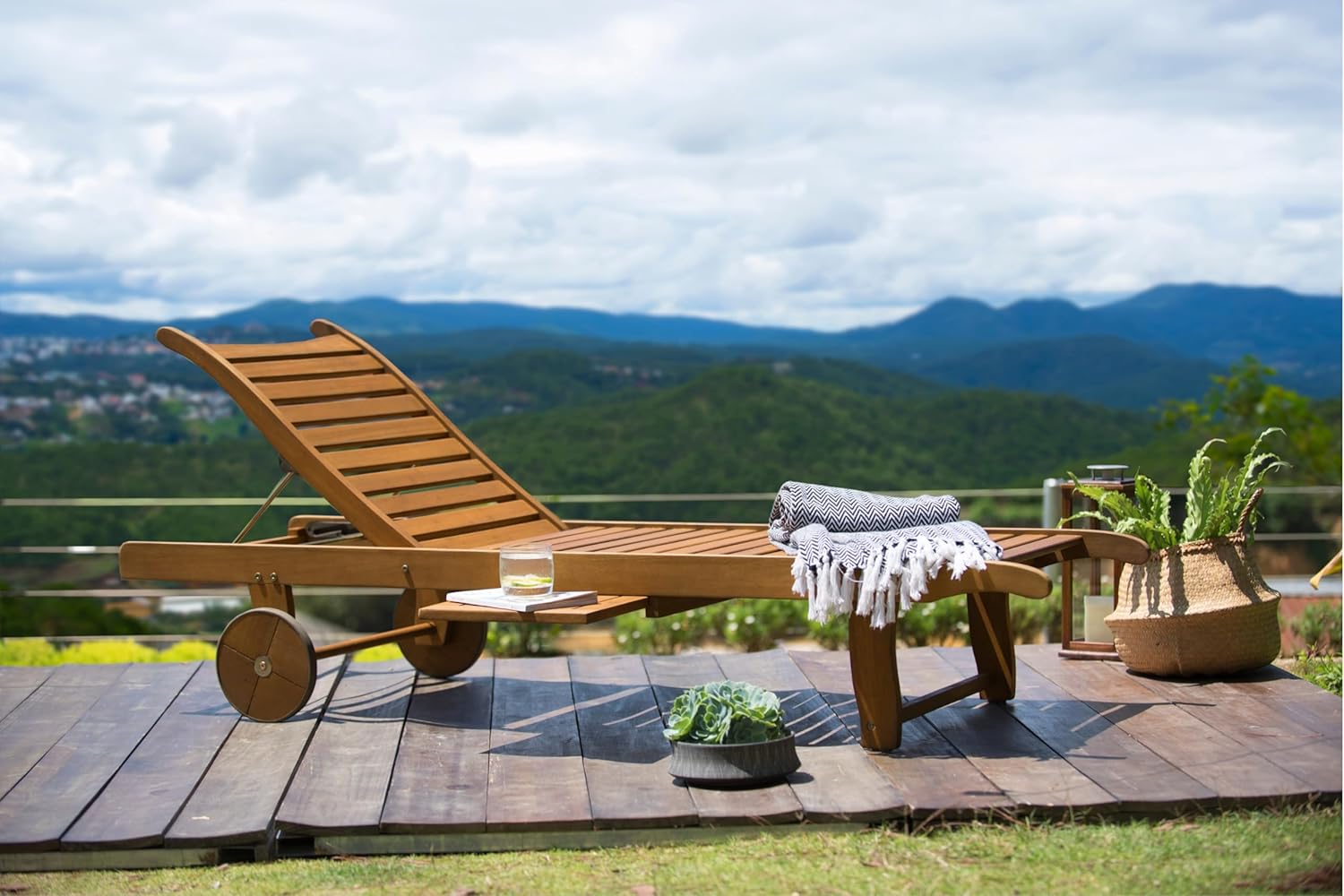 Foto 4 pulgar | Camastro De Madera Phuket Con Ruedas