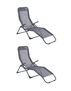 Foto 1 | Naterial Set De 2 Camastros Plegables De Acero Y Textileno 2 Posiciones Reclinable Modelo Kroma