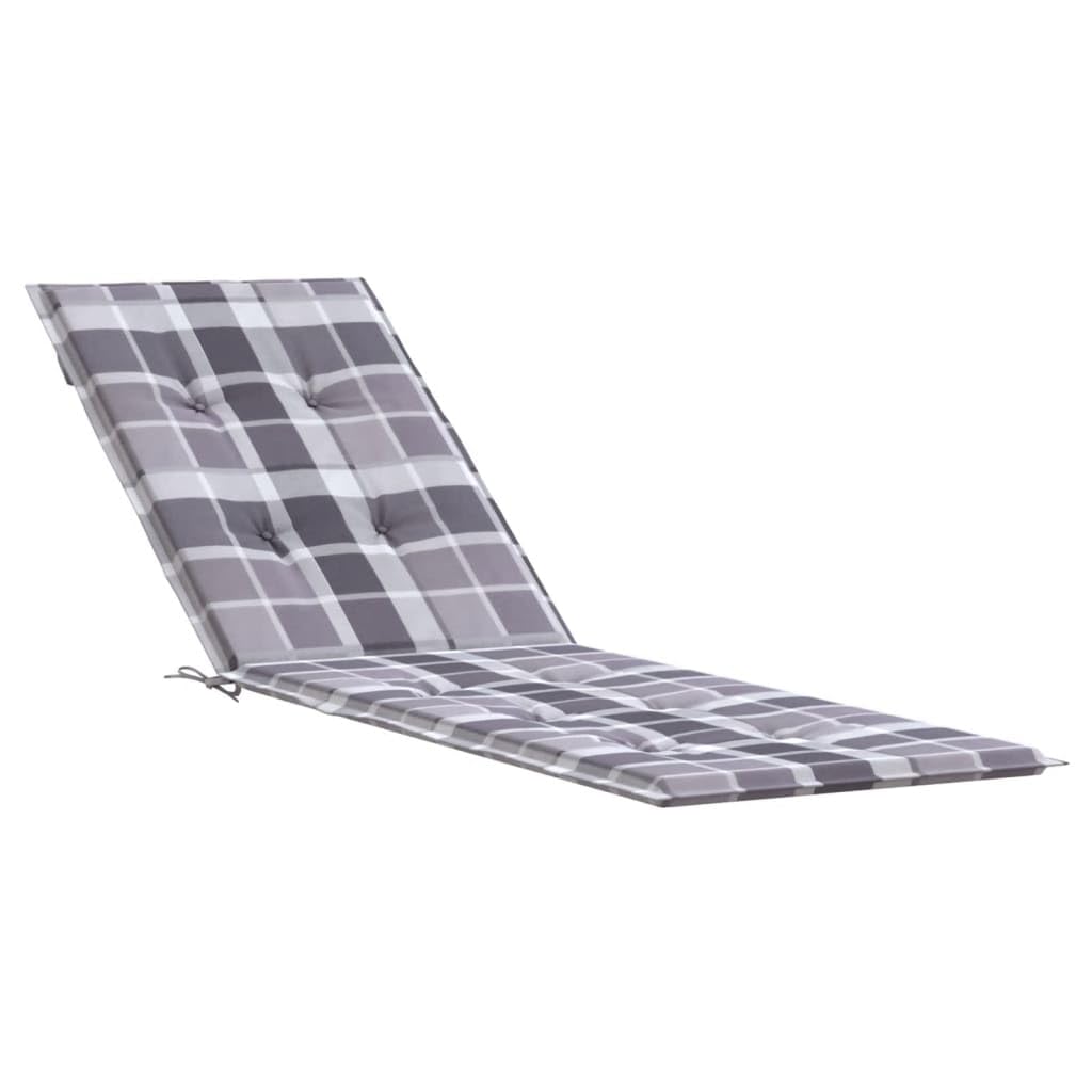 Foto 1 | Cojín Para Tumbona Vidaxl  Cómodo  Estampado De Cuadros Grises - Venta Internacional.