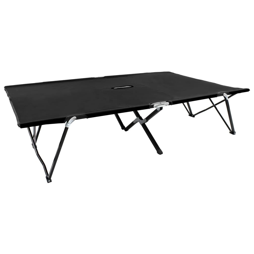 Foto 2 | Tumbona Vidaxl Plegable Para Dos Personas Con Estructura De Acero Negro - Venta Internacional.