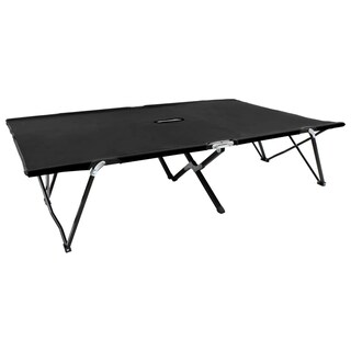 Foto 2 | Tumbona Vidaxl Plegable Para Dos Personas Con Estructura De Acero Negro - Venta Internacional.