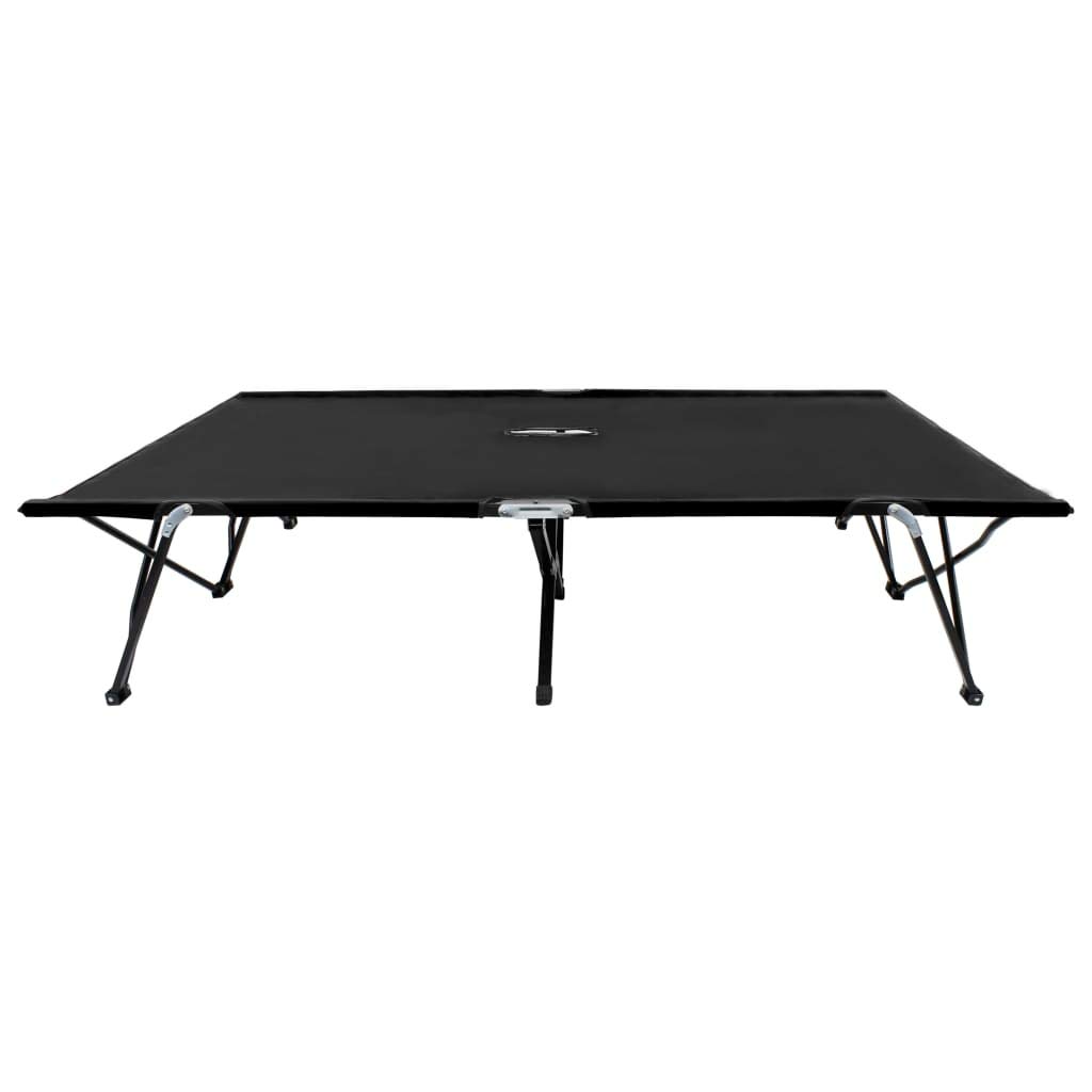 Foto 4 pulgar | Tumbona Vidaxl Plegable Para Dos Personas Con Estructura De Acero Negro - Venta Internacional.