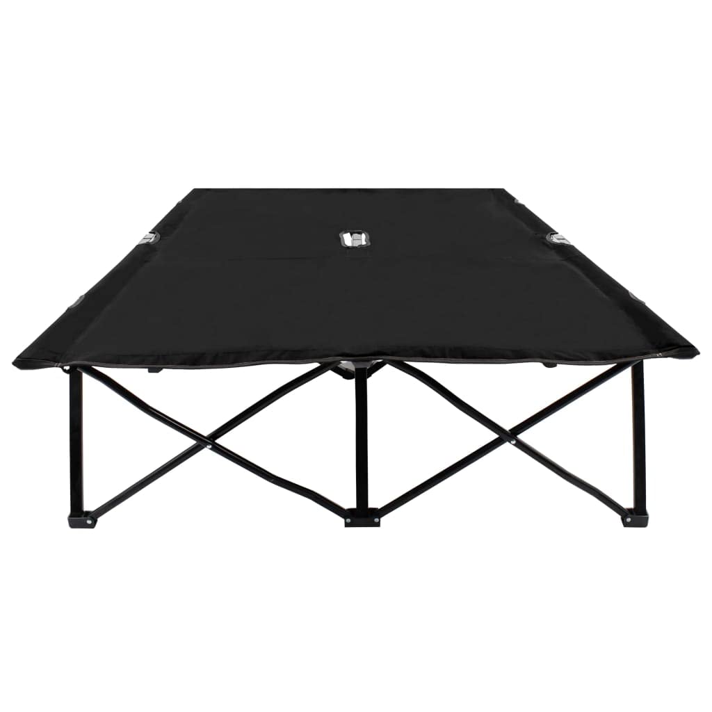 Foto 4 | Tumbona Vidaxl Plegable Para Dos Personas Con Estructura De Acero Negro - Venta Internacional.
