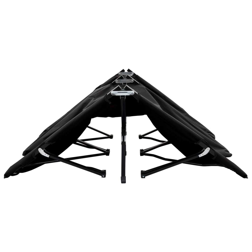 Foto 5 | Tumbona Vidaxl Plegable Para Dos Personas Con Estructura De Acero Negro - Venta Internacional.