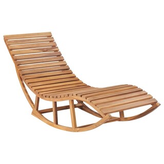 Foto 4 | Tumbona Mecedora Vidaxl De Madera Maciza De Teca Con Cojín Color Marrón - Venta Internacional.