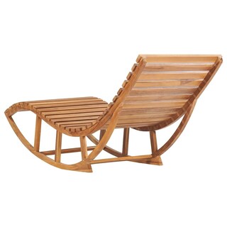 Foto 5 | Tumbona Mecedora Vidaxl De Madera Maciza De Teca Con Cojín Color Marrón - Venta Internacional.