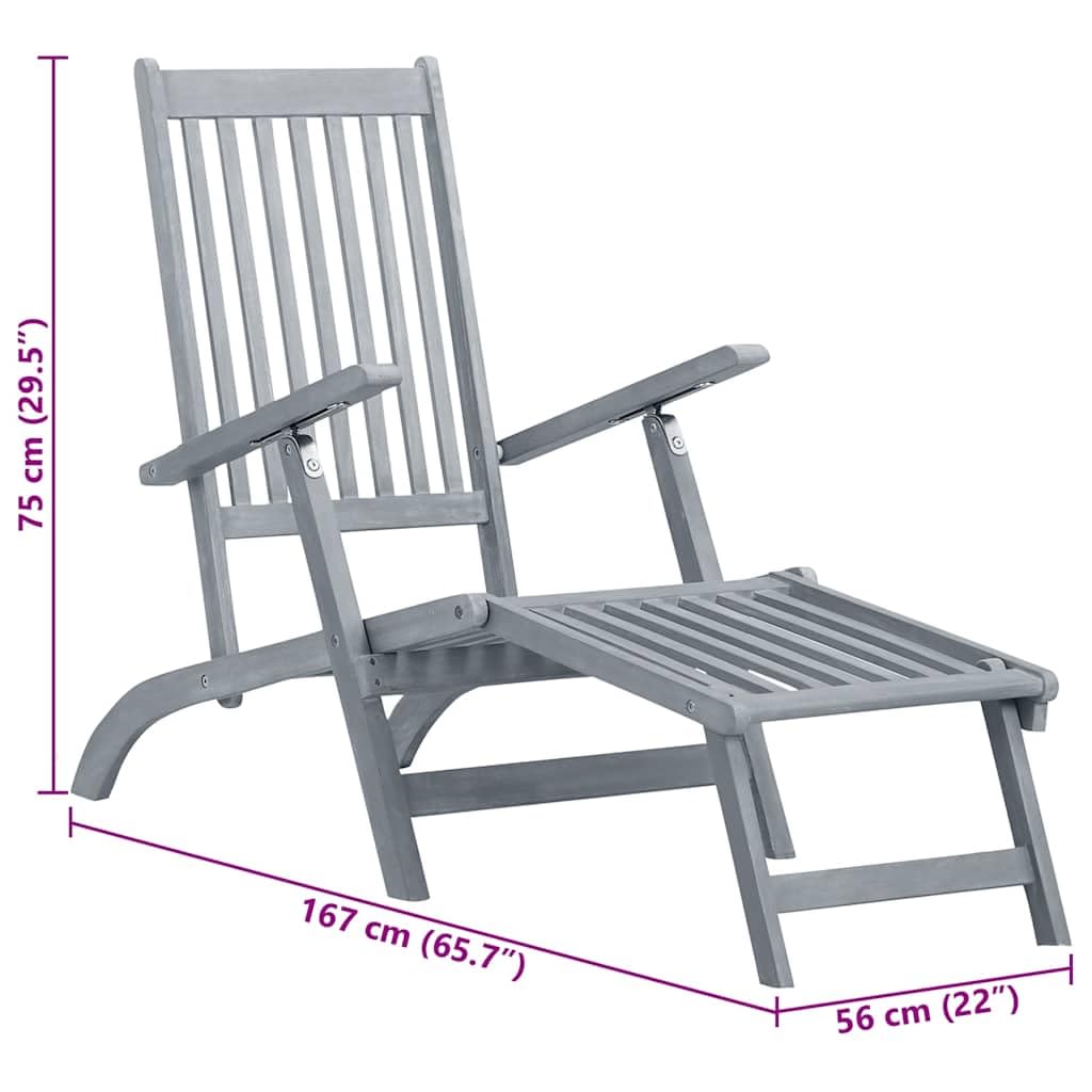 Foto 3 | Tumbona De Patio Vidaxl Con Respaldo Ajustable - Venta Internacional.