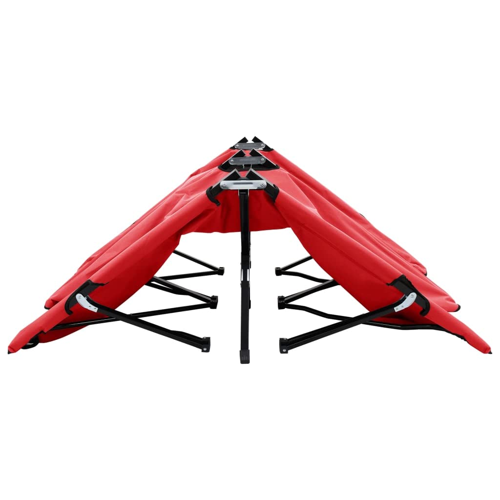 Foto 6 pulgar | Tumbona Plegable Vidaxl De Acero Rojo Con Capacidad Para 2 Personas - Venta Internacional.