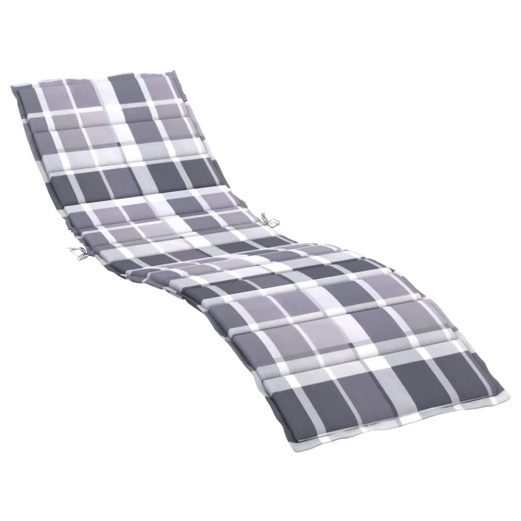 Foto 2 pulgar | Cojín Para Tumbona Vidaxl  Estampado De Cuadros Grises  200 X 50 X 3 Cm - Venta Internacional.