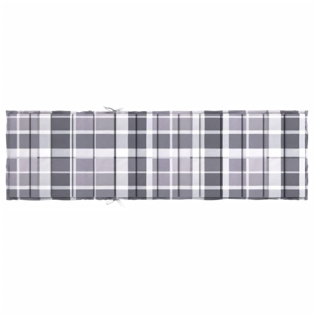 Foto 4 pulgar | Cojín Para Tumbona Vidaxl  Estampado De Cuadros Grises  200 X 50 X 3 Cm - Venta Internacional.