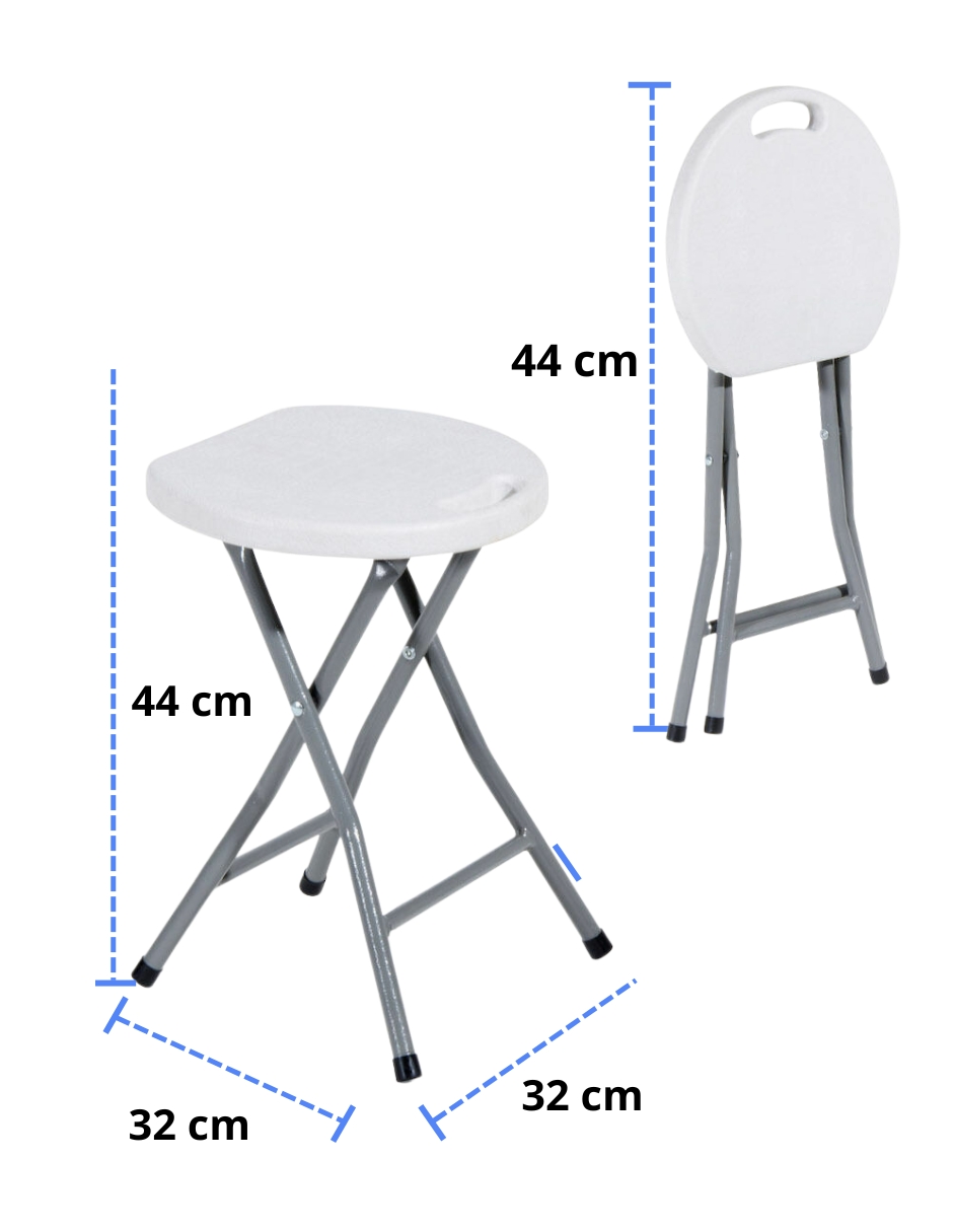 Foto 4 | Taburete Plegable Portátil Ecomlab HP-32D Blanco 4 Piezas