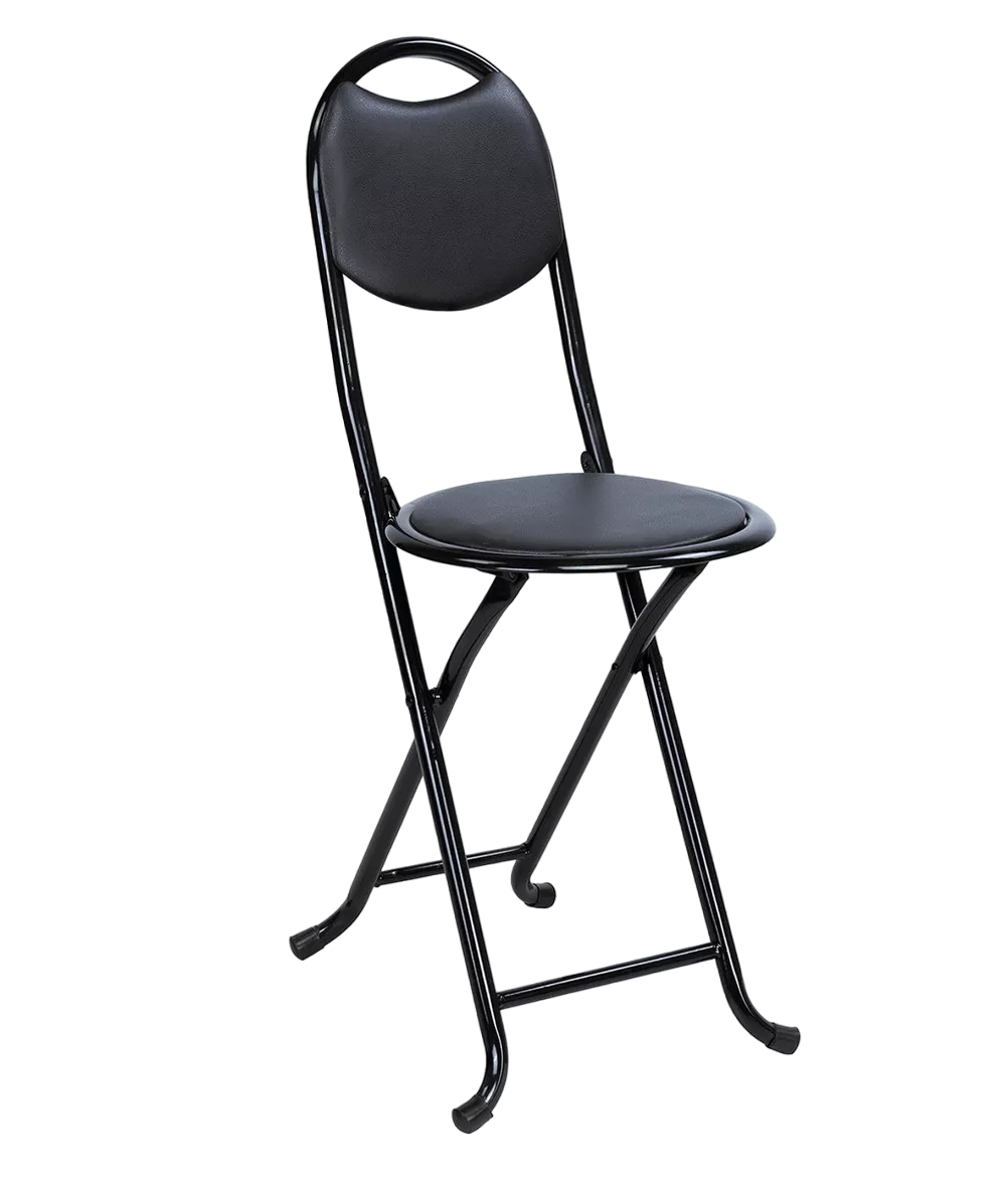 Silla SelectShop Negra Metálica Tipo Bastón Plegable Portátil