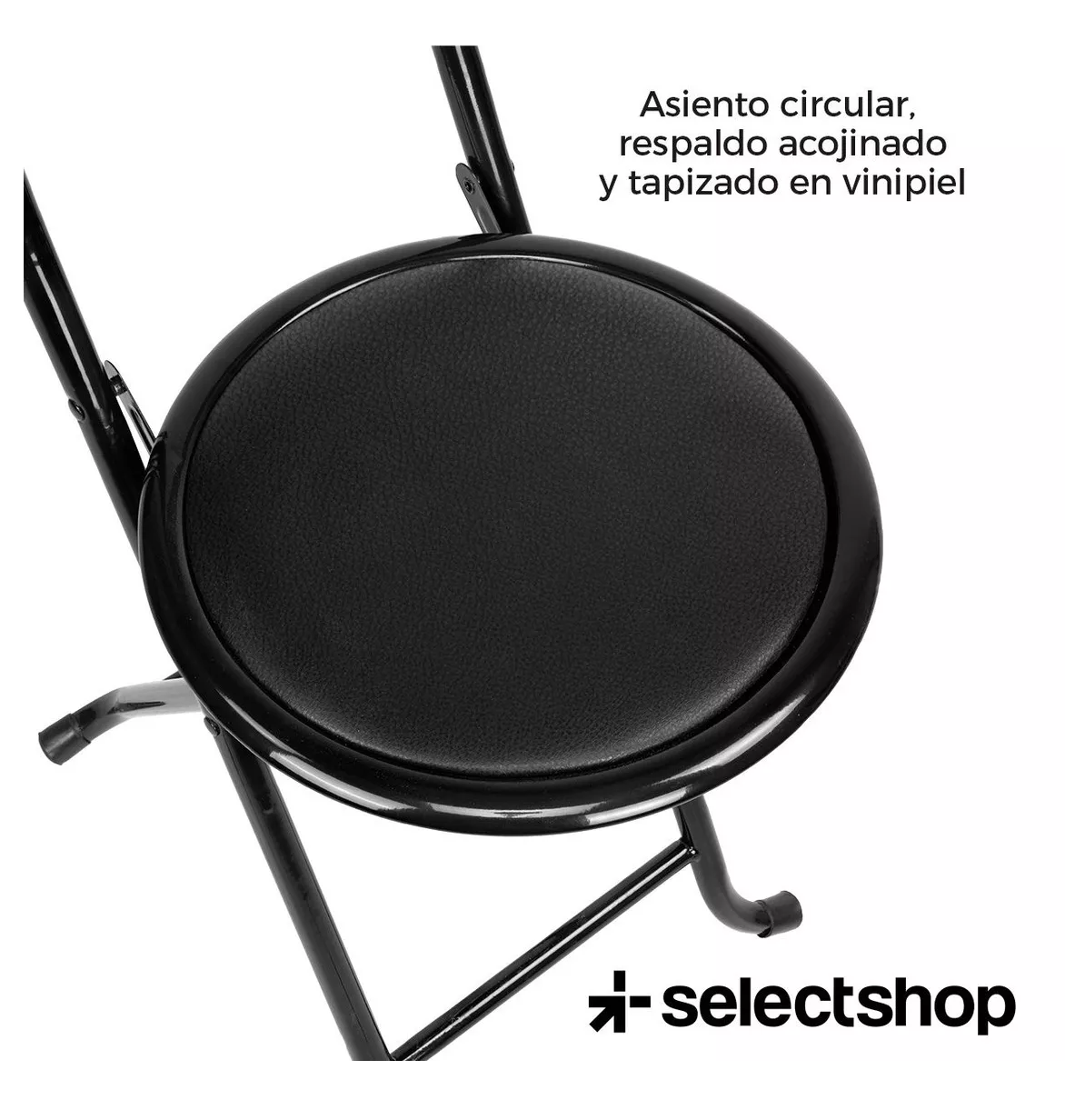 Foto 5 pulgar | Silla SelectShop Negra Metálica Tipo Bastón Plegable Portátil