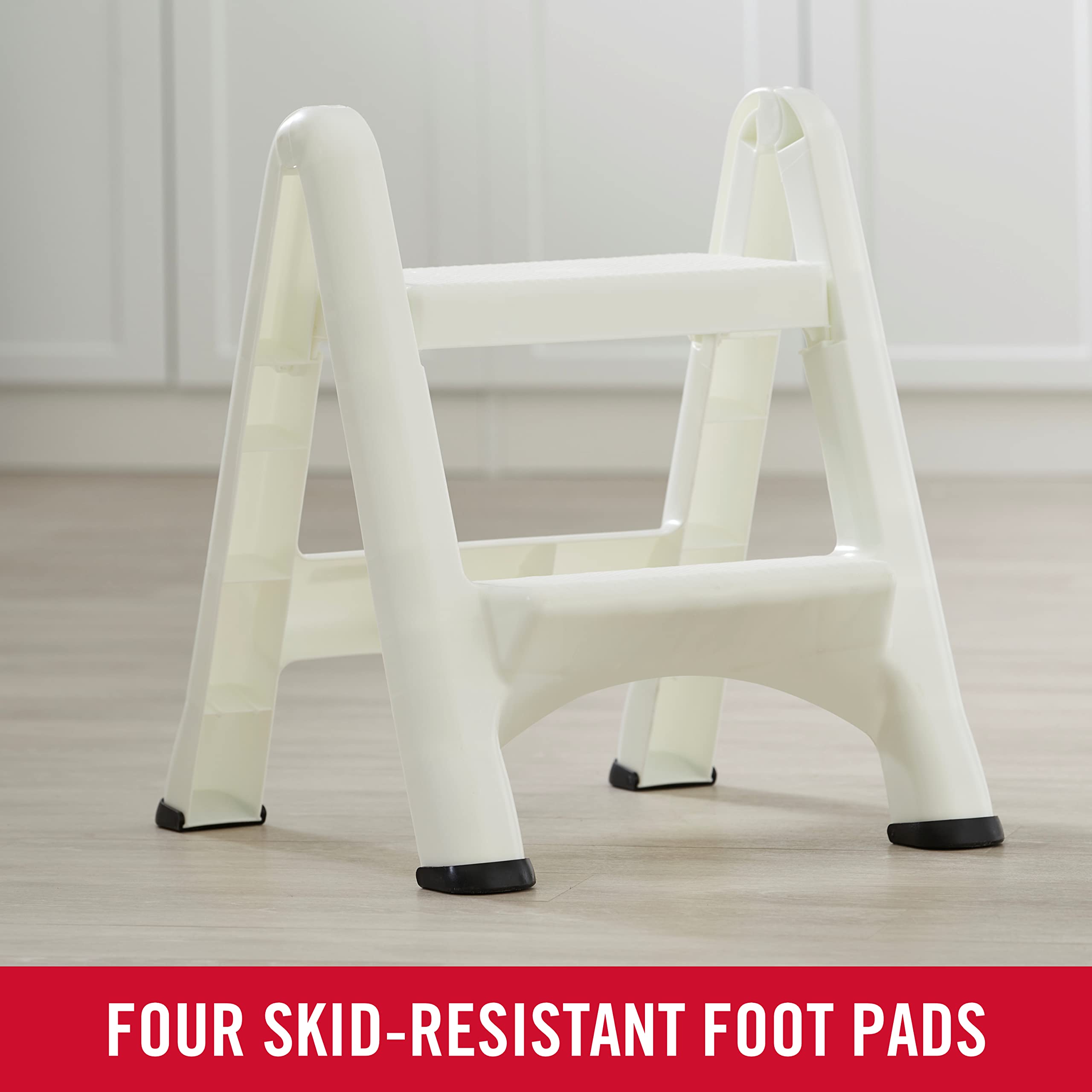 Foto 3 pulgar | Taburete Plegable Rubbermaid, Dos Escalones, 14 Pulgadas De Alto, Blanco - Venta Internacional.