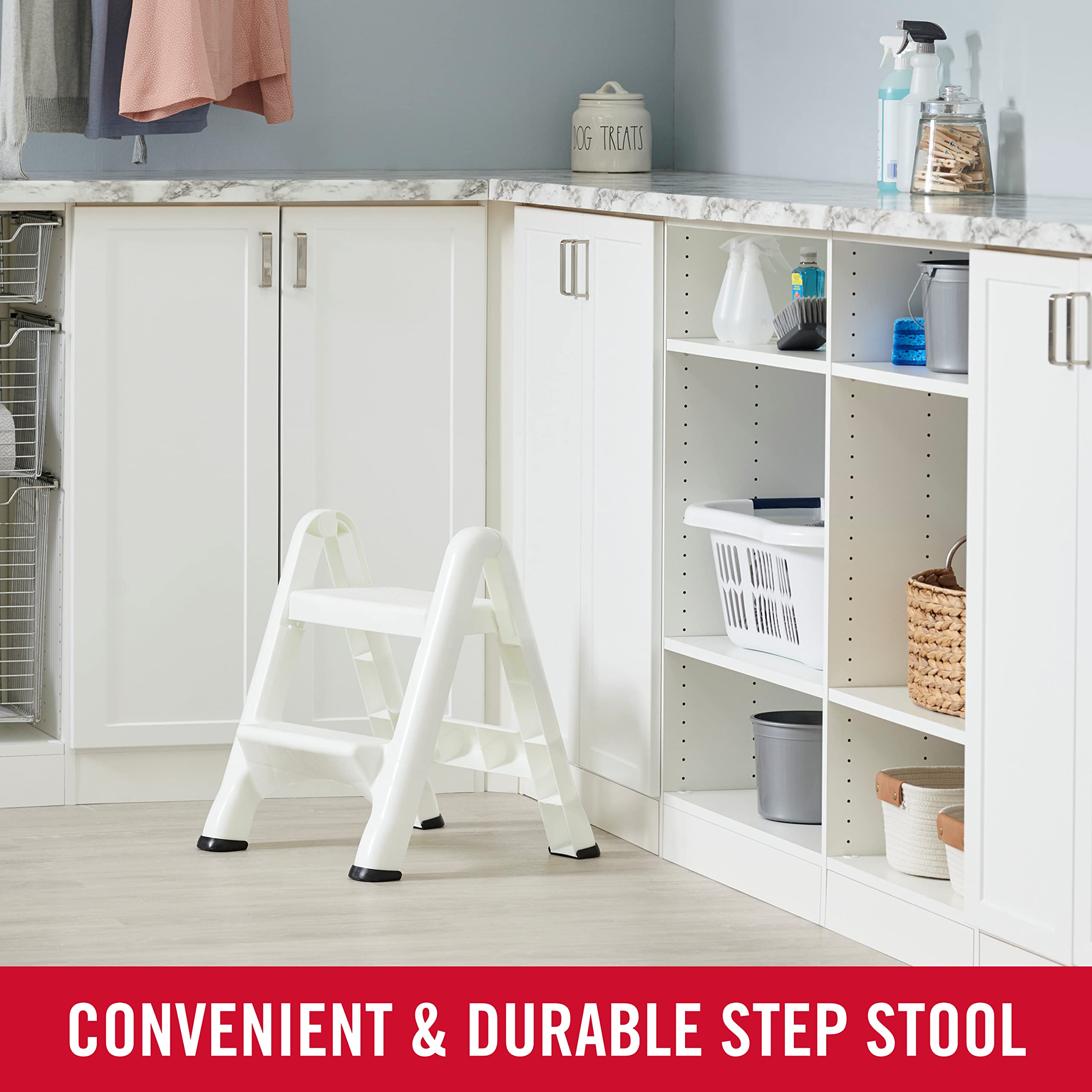 Foto 4 | Taburete Plegable Rubbermaid, Dos Escalones, 14 Pulgadas De Alto, Blanco - Venta Internacional.