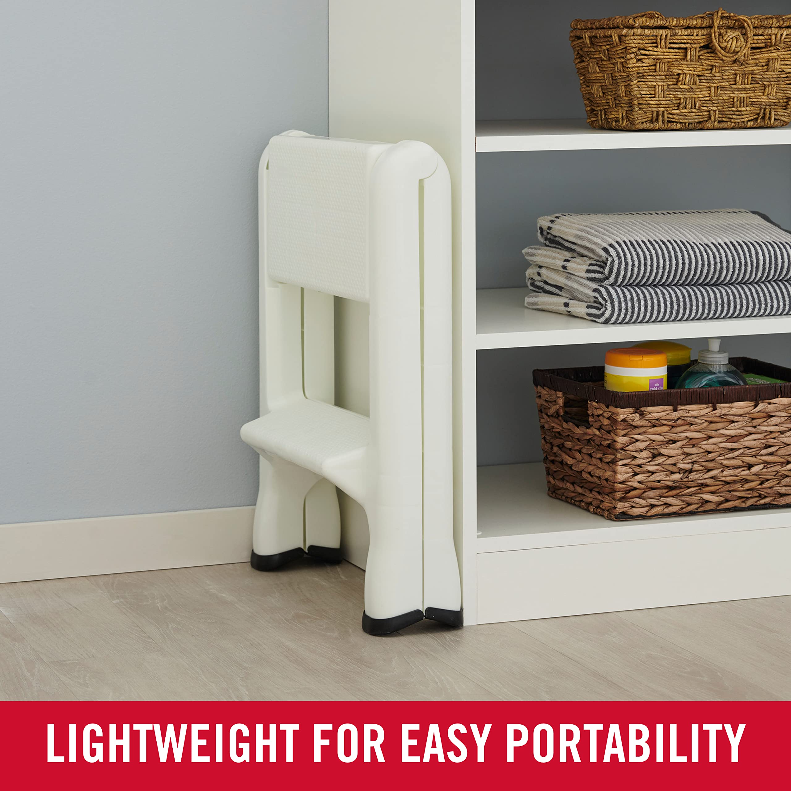 Foto 5 | Taburete Plegable Rubbermaid, Dos Escalones, 14 Pulgadas De Alto, Blanco - Venta Internacional.